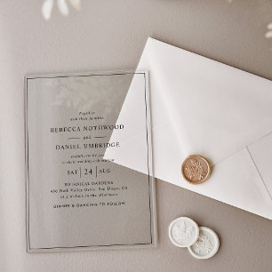 Invitaciones Acrílicas Boda elegante y minimalista