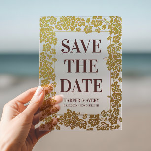 Invitaciones Acrílicas Boda en Hawái - Guardar la Fecha