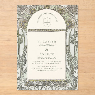 Invitaciones Acrílicas Boda en jardín de finca histórica