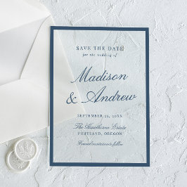 Invitaciones Acrílicas Boda en la frontera de la Marina moderna Guardar l