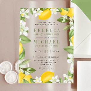 Invitaciones Acrílicas Boda en un huerto de limoneros cítricos