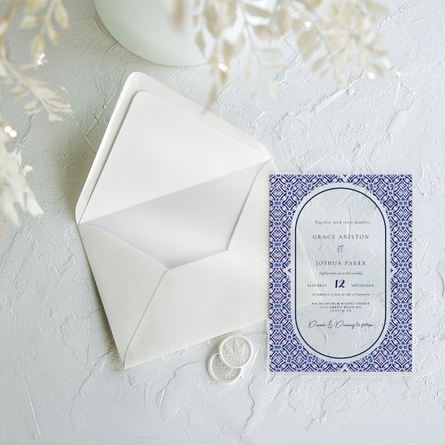Invitaciones Acrílicas Boda español de Blue Arch Mexican Talavera (Subido por el creador)