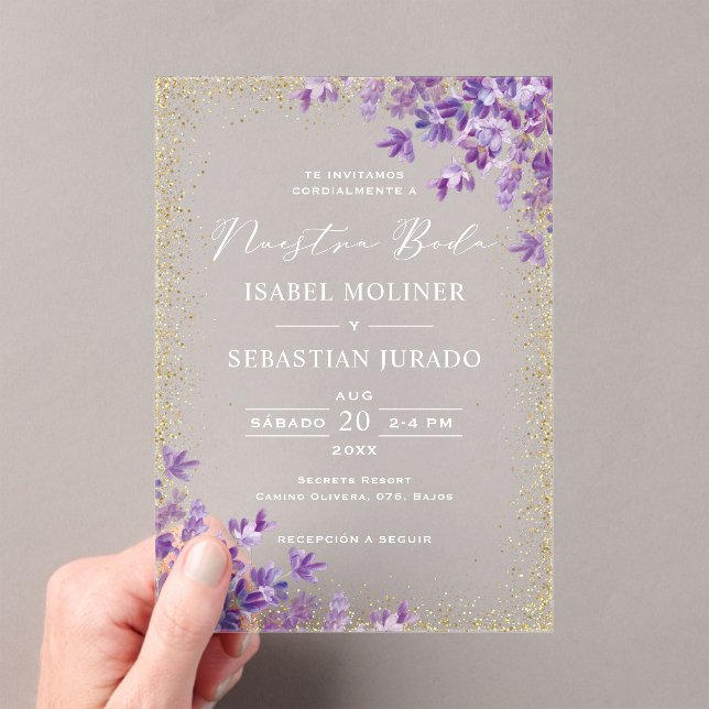 Invitaciones Acrílicas Boda español de Nuestra Boda (Insitu (portátil))