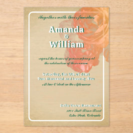 Invitaciones Acrílicas Boda exquisito romántico y eterno florecido