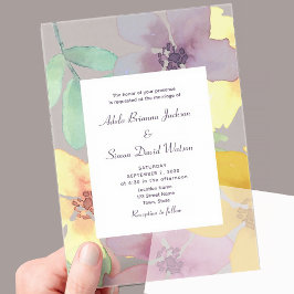 Invitaciones Acrílicas Boda floral acuarela boho