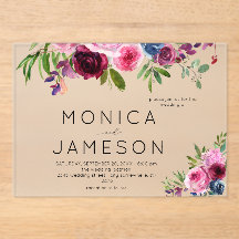 Boda floral azul marino y rosa caliente 2