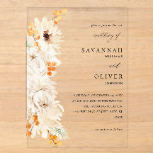 Boda floral beige y naranja