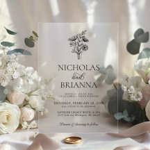 Boda floral blanca negra minimalista moderna