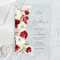 Boda floral blanca y roja de guión moderno precios