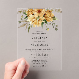 Invitaciones Acrílicas Boda Floral Boho Rústica Moderna