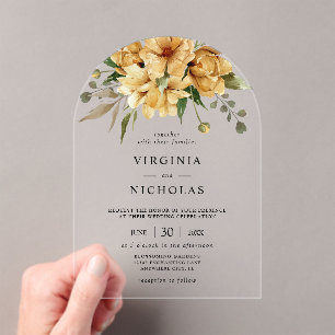 Invitaciones Acrílicas Boda Floral Boho Rústica Moderna