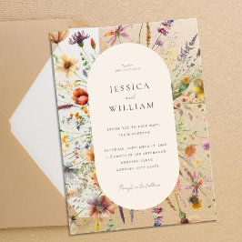 Invitaciones Acrílicas Boda floral Boho Wildflower minimalista
