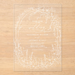 Invitaciones Acrílicas Boda Floral Coquette Woodland Garden