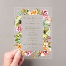 Boda floral de acuarela colorida terrosa boho