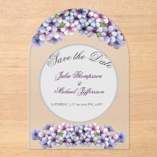 Invitaciones Acrílicas Boda floral de acuarela poética romántica