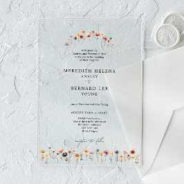 Invitaciones Acrílicas Boda floral de color formal