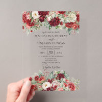 Boda floral de madres de color rojo vino de Borgoñ