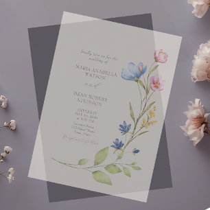 Invitaciones Acrílicas Boda Floral de Primavera Helada