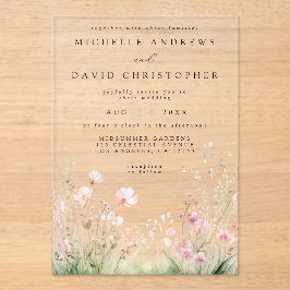 Invitaciones Acrílicas Boda floral delicada