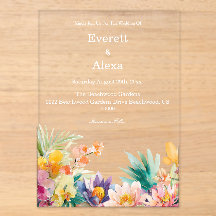 Boda floral elegante tropical con acuarela