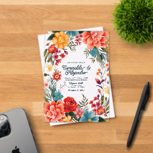 Invitaciones Acrílicas Boda Floral Fiesta Mexicana Transparente