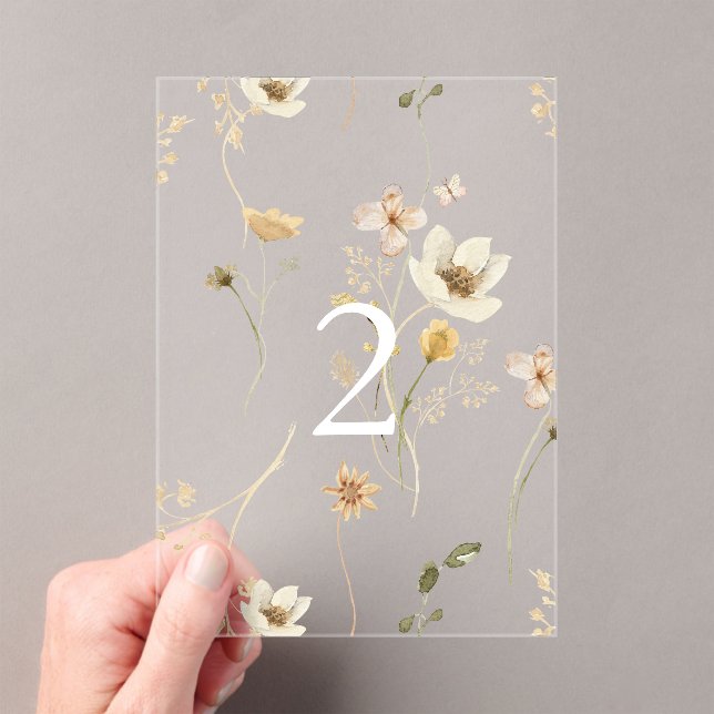 Invitaciones Acrílicas Boda floral primavera Arco acrílico número de tabl (Insitu (portátil))