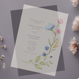 Invitaciones Acrílicas Boda floral primaveral Frosted