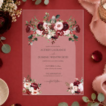 Boda floral romántica de borgoña y rubor