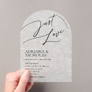 Invitaciones Acrílicas Boda Floral Simple Sin Adornos Solo Amor