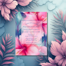 boda floral tropical hawaiano hibisco fucsia