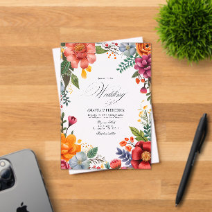Invitaciones Acrílicas Boda Floral Vibrante de Fiesta Mexicana Transparen