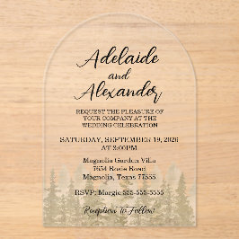 Invitaciones Acrílicas Boda forestal de Woodland