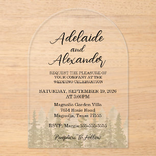 Invitaciones Acrílicas Boda forestal de Woodland