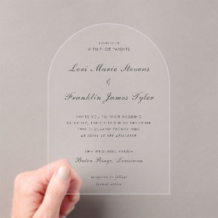 Invitaciones Acrílicas Boda Formal Elegante Lori