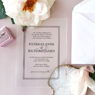 Invitaciones Acrílicas Boda Formal Sencilla y Elegante 