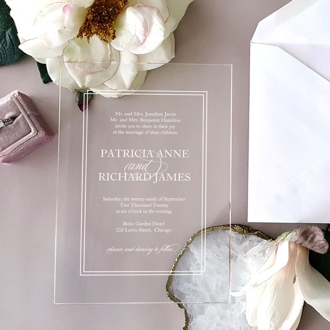 Invitaciones Acrílicas Boda formal simple y elegante (Subido por el creador)