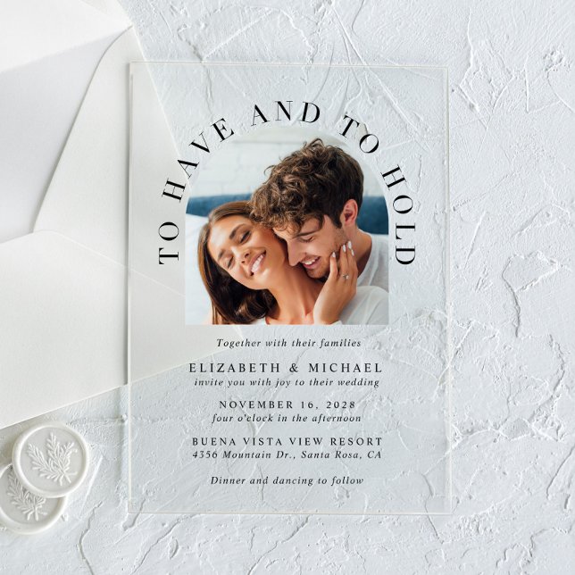 Invitaciones Acrílicas Boda fotográfico de arte moderno (Subido por el creador)