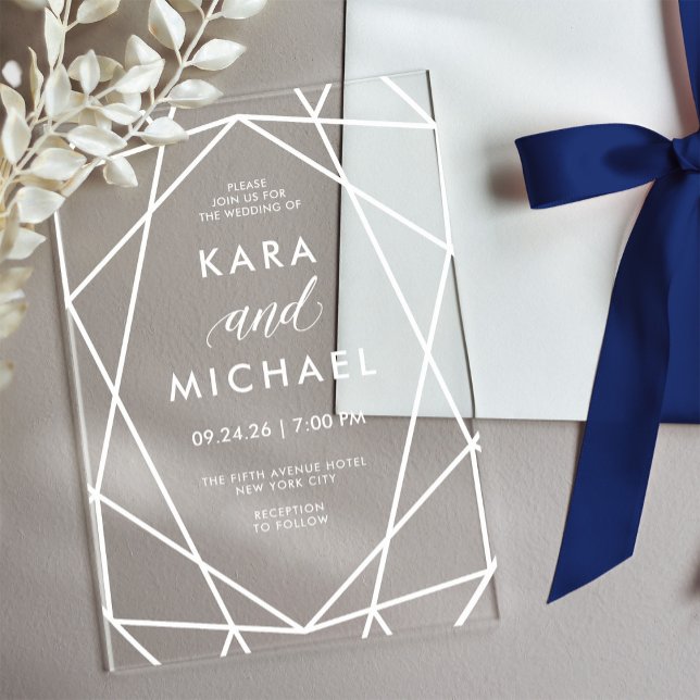 Invitaciones Acrílicas Boda Geométrica Moderna (Subido por el creador)