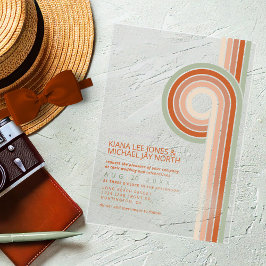 Invitaciones Acrílicas Boda geométrico de líneas refinadas Terra Cotta ID