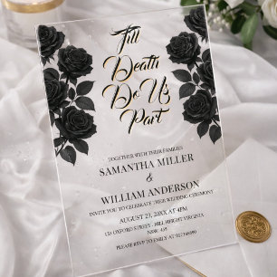 Invitaciones Acrílicas Boda Gótica de Halloween