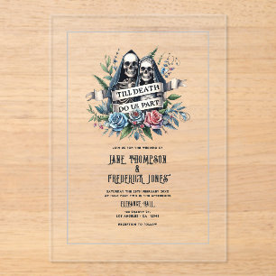 Invitaciones Acrílicas "Boda Gótica 'Hasta que la Muerte nos Separe'"