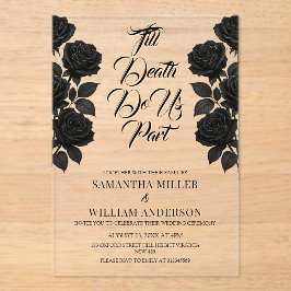 Invitaciones Acrílicas Boda gótico de Halloween