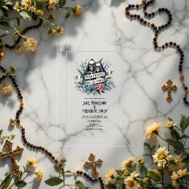 Invitaciones Acrílicas boda gótico "Hasta que la muerte nos haga parte"