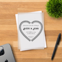Invitaciones Acrílicas Boda gótico minimalista negro y blanco