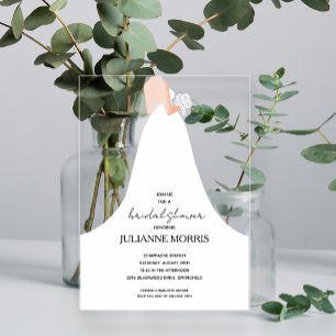 Invitaciones Acrílicas Boda Gown Bridal Shower