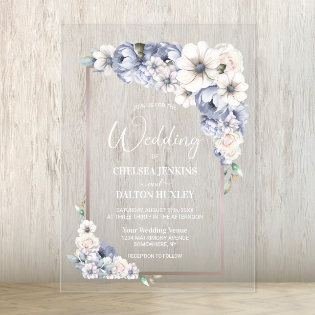Invitaciones Acrílicas Boda Gray Floral (Subido por el creador)