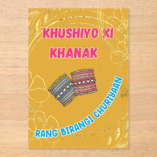 Invitaciones Acrílicas Boda Indio Pakistaní Desi Mehndi