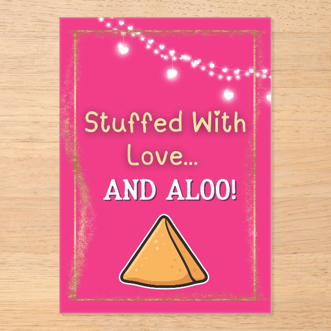 Invitaciones Acrílicas Boda indio paquistaní Desi Rótulo de comida Mehndi (Anverso)