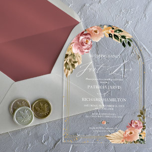 Invitaciones Acrílicas Boda Íntima Sin Adornos Solo Amor