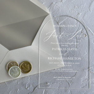 Invitaciones Acrílicas Boda íntima sin pretensiones solo amor